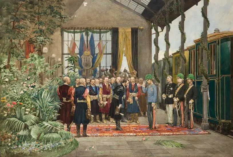 Прийом Цісара Франца Йосифа I на Львівському вокзалі в 1880 р.